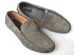 Акція Чоловічі мокасини сірі замшеві стильні весняна взуття Rosso Avangard Alberto Grey