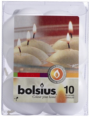 Плаваючі свічки Bolsius білі 10 шт (пл10-090)