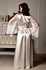 Весільний халат із пеньюаром для нареченої на фотосесію Айворі, фото 2