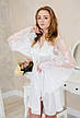 Свадебное белье для невесты халат с пеньюаром на фотосессию Белый, фото 3