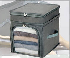 Органайзер для одягу та постільної білизни бамбук Сірий