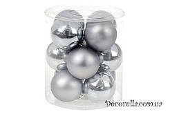 Набір ялинкових кульок сталевий, 4см, 12 шт