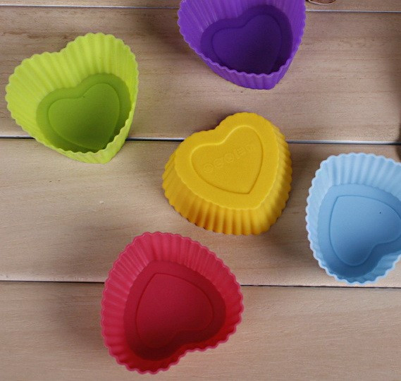 Силіконова форма для кексу сердечко, фото 1