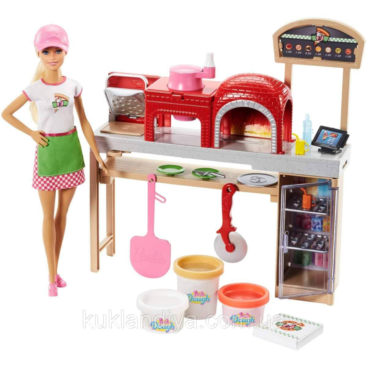 Лялька Барбі Піца-шеф кухар-набір із пластиліном — Barbie Pizza Chef Doll, фото 1