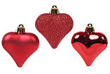 Набір червоних сердець 6см, 6шт., фото 2