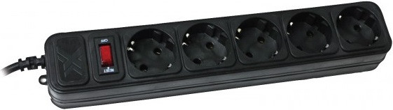 Фільтр-подовжувач мережевий Maxxter 1.8 м 5 розеток black (SPM5-G-6B), фото 1