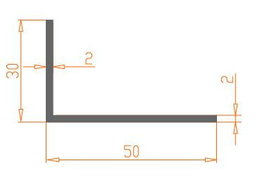 Алюмінієвий кут 50х30х2, фото 1