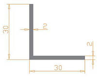 Алюминиевый угол 30х30х2