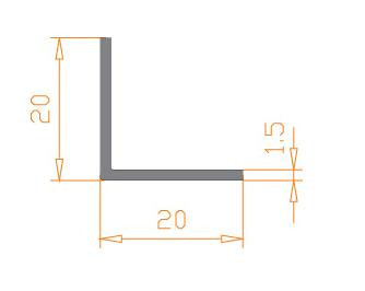 Алюмінієвий кут 20х20х1.5