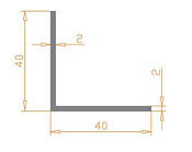 Алюмінієвий кут 40х40х2