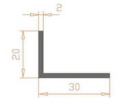Алюминиевый угол 30х20х2