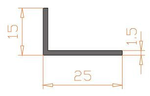 Алюмінієвий кут 25х15х1.5