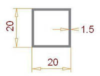 Труба квадратная 20х20х1.5