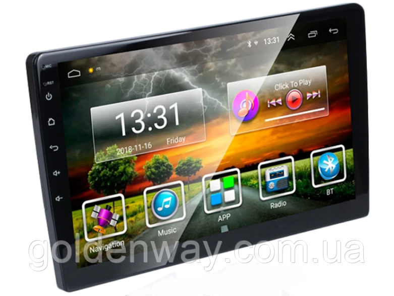 Автомагнітола 2 DIN Podofo 8809 2.5D Екран 9 дюймів Android 11 Wi-Fi Bluetooth Gps память 2/32Гб