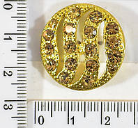 Пуговица ф=2.5см метал на ножке золото уп=10шт