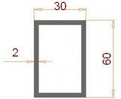 Труба прямокутна 60х30х2