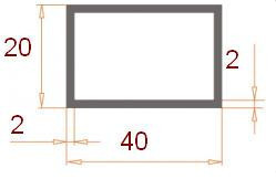 Труба прямокутна 40х20х2, фото 1