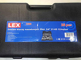 Набір ключів великих розмірів LEX 26 шт. 6 граней, фото 3