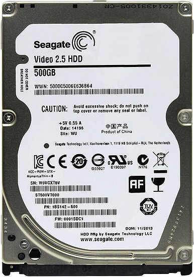 Жесткий диск 2.5" 500GB Seagate Video 5400rpm 16MB SATAII (ST500VT000) Refurbished, фото 1