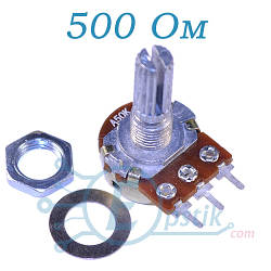 Резистор змінний 500 Ом WH148 15мм