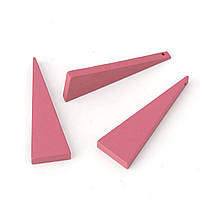 Подвеска " Треугольник ", Цвет: Сиренево-розовый, Дерево, 41 мм x 14 мм, Отверстие: 1.2 мм