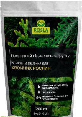 Мінеральне добриво підкислювач ґрунту для хвойних рослин