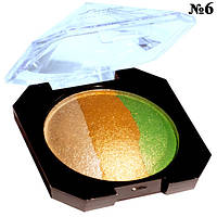 Тени для Век Laviar Запеченные Трехцветные Компактные Тон 06 Песочные Золотистые Салатовые