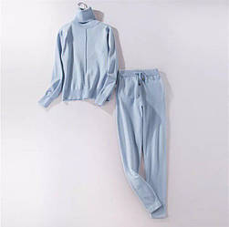 Жіночий костюм двойка блакитного кольору розмір С/М Дефект