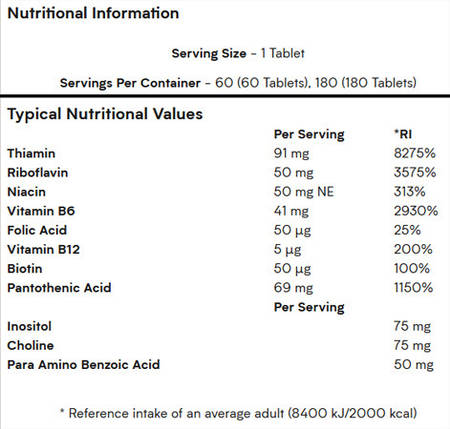 Вітамін B Plus Myprotein Vitamin B Plus 60 таб., фото 3