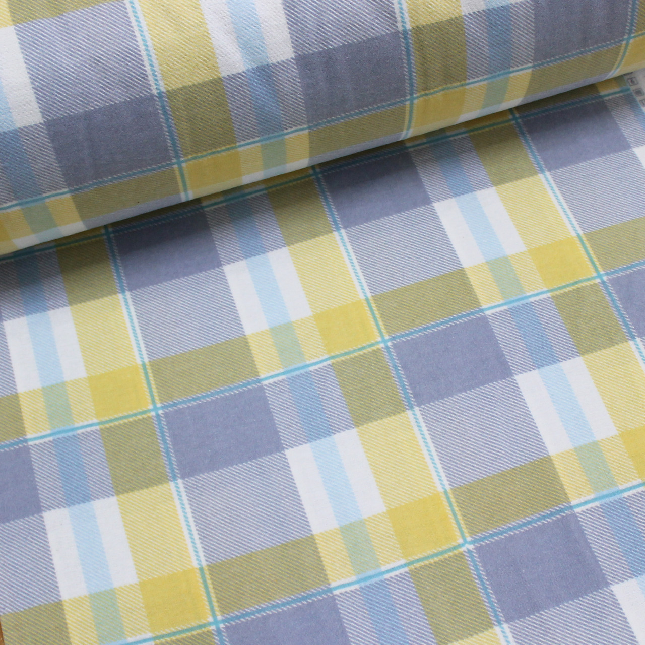 Фланелева тканина (ТУРЦІЯ шир. 2,4) Клітинка жовто-блакитна (FL-W-0010), фото 1
