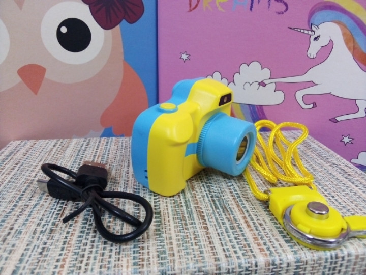 Детский цифровой фотоаппарат Kids smart camera голубой с желтым Amazing - фото 4 - id-p1044787817