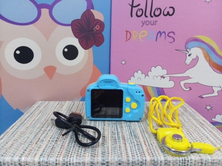 Детский цифровой фотоаппарат Kids smart camera голубой с желтым Amazing - фото 5 - id-p1044787817