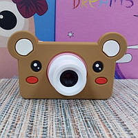 Селиконовый чехол на детский фотоаппарат коричневый мишка Amazing