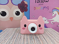 Чехол селиконовый на детский фотоаппарат розовый лисичка Amazing