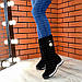 Чоботи жіночі зимові чорні дуті шкіряні дутики, Жіночі зимові чоботи на низькому ходу черевики жіночі зимові, фото 5