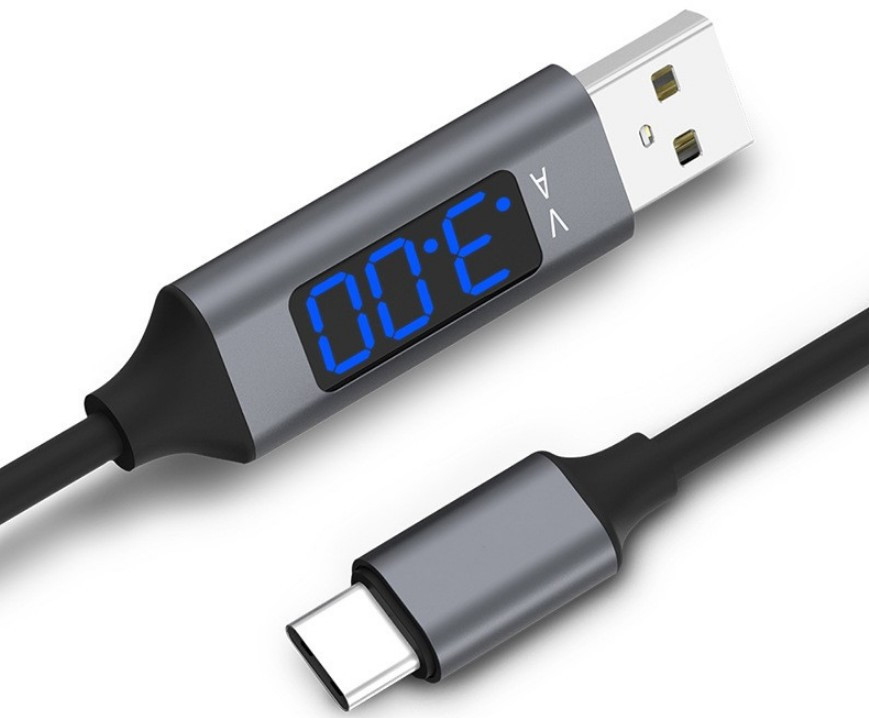 Кабель USB-Iphone з тестером струму і напруги (індикатор)