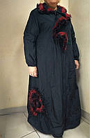 Женское демисезонное пальто длинное черного цвета XL, XXL-наш58-60ботал