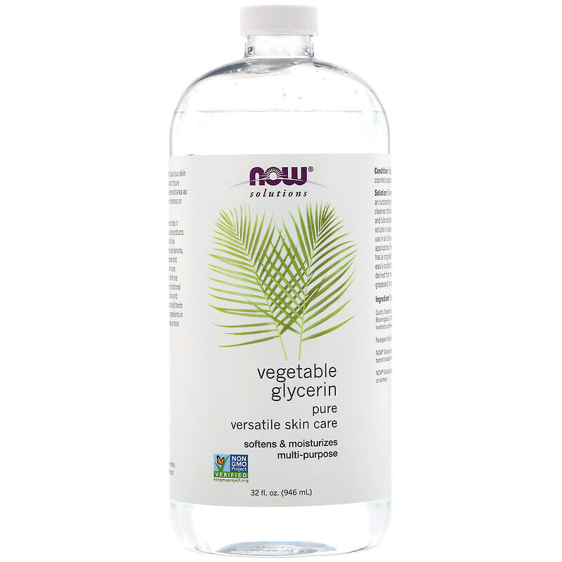 Рослинний гліцерин NOW Foods, Solutions "Vegetable Glycerine" зволоження й пом'якшення шкіри (946 мл)