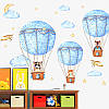 Декоративні наклейки для дитячого садка, наклейка в дитячу Три повітряних кулях" 140см*80см (лист60*90см), фото 3