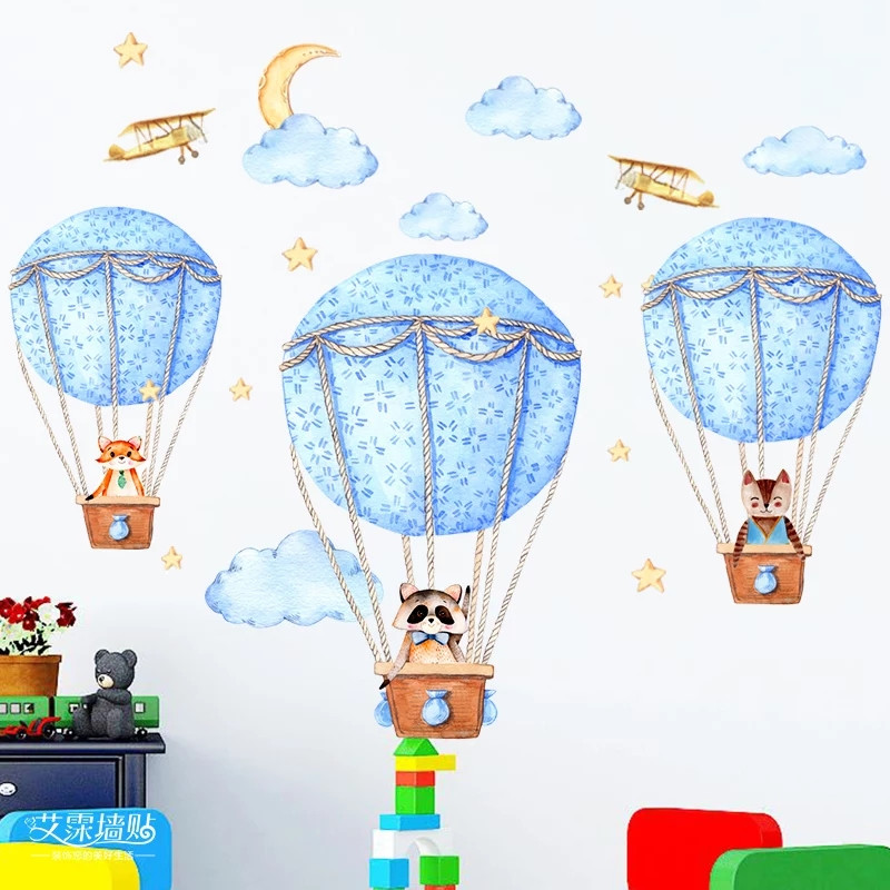 Декоративні наклейки для дитячого садка, наклейка в дитячу Три повітряних кулях" 140см*80см (лист60*90см)