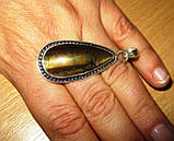 Срібний кулон із тигровим оком,, фото 4