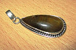 Срібний кулон із тигровим оком,, фото 9