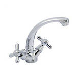 Змішувач для умивальника високий поворотний двовентильний EUROPRODUCT Dominox 272 OLD (EP0011), фото 4