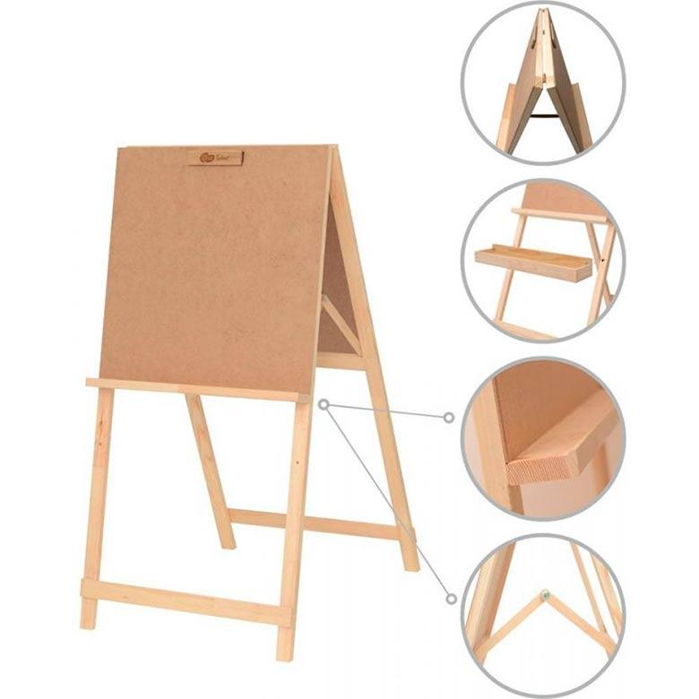 Мольберт стаціонарний Rosa дер. (сосна) Хлопушка двусторо 60*85*115см макс вис полотна 53см в упаковці GPТ500457921, фото 1