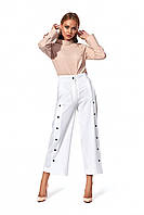 Стильні жіночі брюки-кюлоти, колір білий