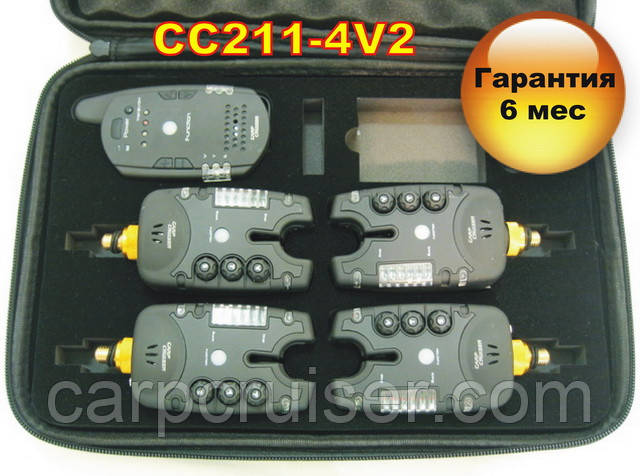 Carp Cruiser® FA211-4V2 Набір коропових сигналізаторів клювання (4+1) пейджер із 2-х стзв'язком і сист антивір