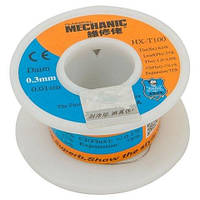 Припій дротовий (Sn63Pb37+Flux1-3%) HX-T100 0.3 мм 55 г на котушці MECHANIC