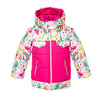 Куртка дитяча для дівчинки Везунчик рожева весна/осінь/зима 86,92,98,104,110 см жилетка-овчина