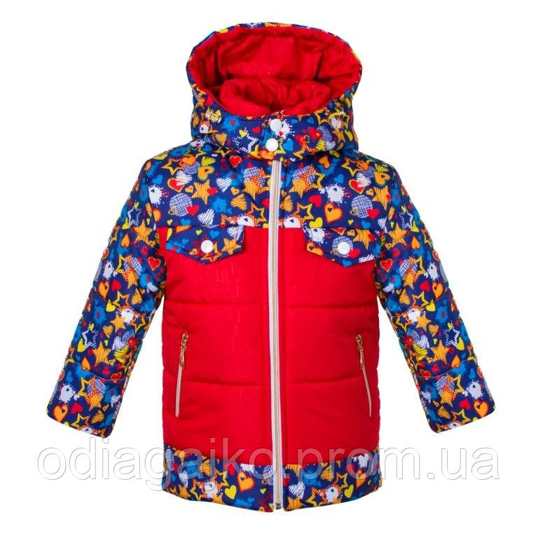Куртка дитяча для дівчинки Везунчик червона весна/осінь/зима 86,92,98,104,110 см жилетка-овчина