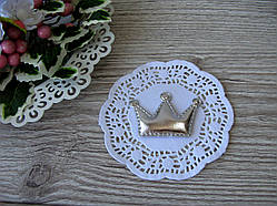 Патчі корона з екошкіри срібло 5.5 см на 3.8 см